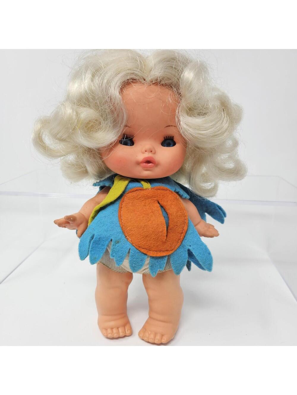 Rare Vintage 60's or 70's Furga Italian Toy Co. 'Fruit Baby' Apricot Jam Doll